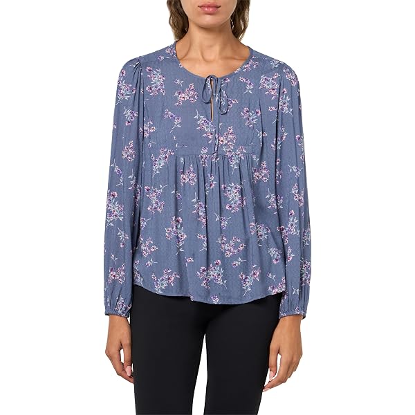 Lucky Brand Floral Henley Top - Women's Shirts/Blouses in Natural Multi