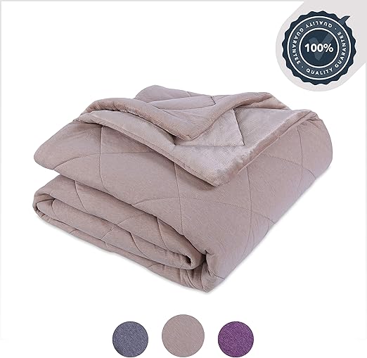 Amazon Com Berkshire Blanket Heathered Jersey Comforter Plush