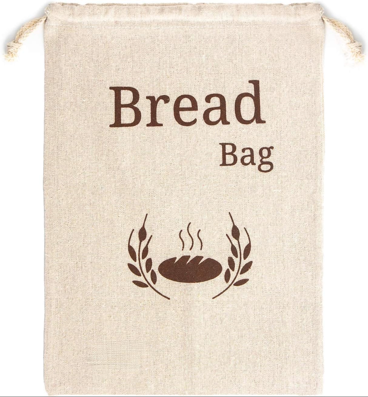 New Living Organic Linen Bread Bag Extra Large | 1 x Reusable Bread Bags | Food Storage Bag | Bread Storage Bags | 44x35 cm | Eco Bread Bag