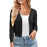 Othyroce Shrug Sweaters for Women Open Front Lightweight Crochet Knit Sweater Cardigans S-XL