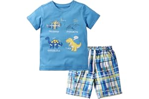 Jobakids Boys Summer Fashion Casual Short Sleeve T-Shirt and Shorts Set