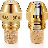 MorningRo 2 Pcs Hollow Oil Burner Nozzle, 0.65-80 A, Universal | for Oil Furnace, Burner Parts, 80 Degree Replacement Spray Brass Oil Fuel Burner Nozzle