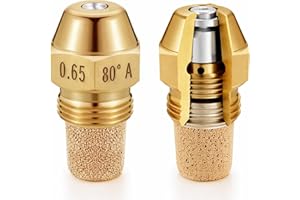 MorningRo 2 Pcs Hollow Oil Burner Nozzle 0.65-80 A Replacement Spray Brass Oil Fuel Burner Nozzle 80 Degree