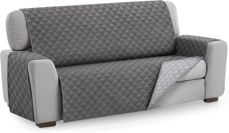 Textilhome Funda Cubre Sofá 3 Plazas MALU, Protector para Mascotas Gris — foto 1 de 8