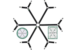 FIBOOMERANG Bed Sheet Straps - 6 Way Crisscross Fitted Sheet Clips and Sheet Holder Elastic Bands Bedsheet Fasten Suspenders 