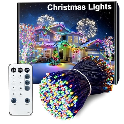 ARKOCHIC 35M Christmas Tree Lights Multicoloured, 300 LED Outdoor Christmas Lights, IP65 Waterproof Fairy Light Plug in, Linkable String Light with 8 Modes/Timer for Outside Indoor Decorations/Garden