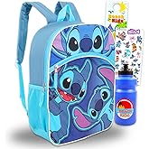 Disney Lilo and Stitch Backpack for Kids - Bundle with 16" Backpack Plus Water Bottle, Stickers, More | Lilo and Stitch School Bag for Girls