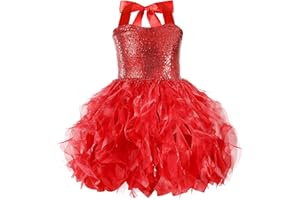 Suppromo Tutu Dress for Girls Sparkly Sequin Tulle Princess Birthday Party Prom Outfit Toddler Girls Sneaker Ball Gown Dress
