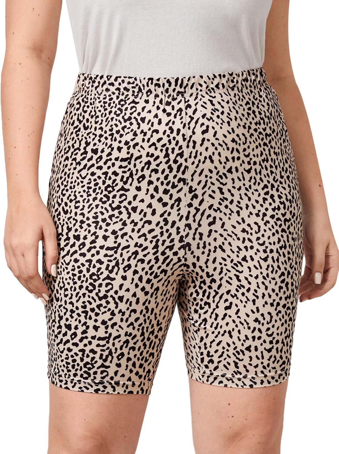 plus size high waisted biker shorts