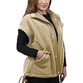 JUJIAYOUPIN Womens Fuzzy Fleece Vest Trendy Warm Sleeveless Sherpa Jacket Winter Oversized Outerwear with Pockets