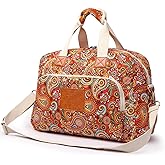 Malirona Canvas Overnight Bag Women Weekender Bag Carry On Travel Duffel Bag Floral