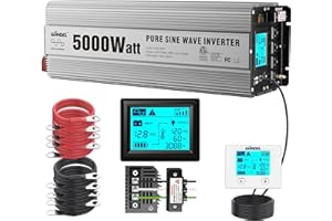 5000Watt Pure Sine Wave Power Inverter ETL UL458 Listed 12V DC to 110V 120V AC with Hardwire Terminals & Push Mount Remote for Off Grid Solar System Boats Campers by GIANDEL