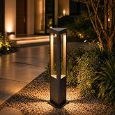 Landscape Pathway Lights Modern Black Path Light Cone LED Bollard Lighting Fixture Outdoor Sideway Lighting With Aluminum Housing Walkway Lamps Waterproof 3000k Lawn Light For Garden Yard House Park