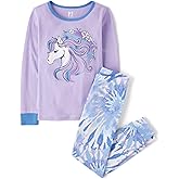 The Children's Place girls 100% Cotton Long Sleeve Top and Pants, 2 Piece Pajama Set