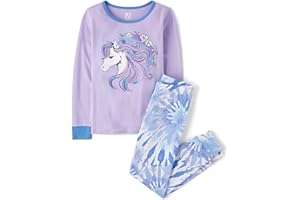The Children's Place Girls' 100% Cotton Long Sleeve Top and Pants, 2 Piece Pajama Set