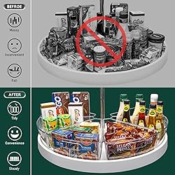 JEISSLIA Lazy Susan Cabinet Organizer Bins for