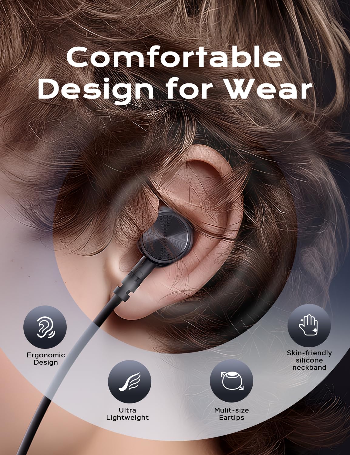 Bluetooth Headphones, aptX-HD Wireless 5.0 Bluetooth Earbuds CVC 8.0 Noise Canceling Mic, in-Ear Magnetic Neckband Earphones 30Hrs Playtime, IPX7 Sweatproof Deep Bass Headset for Phone Music Sports