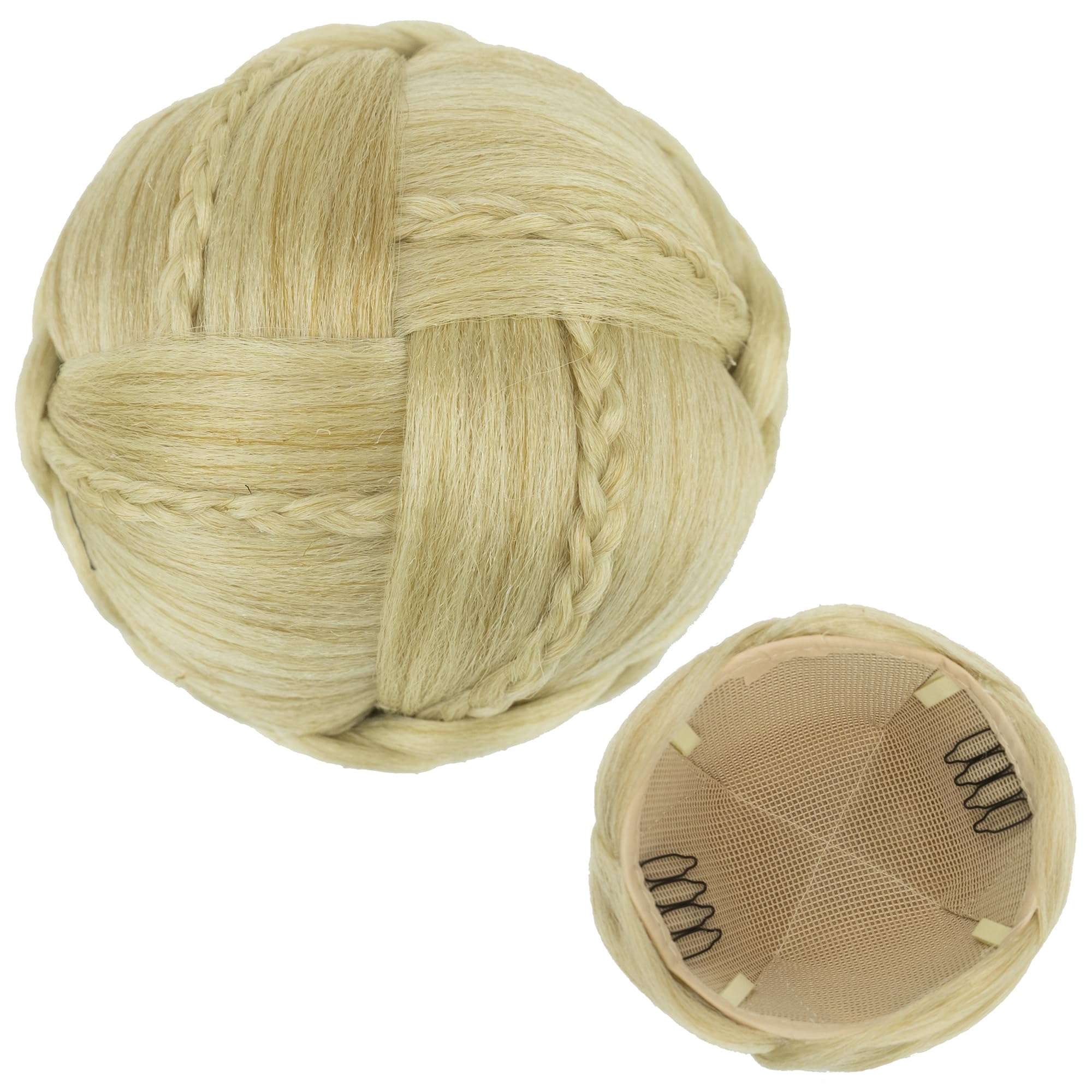 IMISSU Braided Chignon Dancer Hair Cover Donut Hairpieces Scrunchies Women Hair Buns Wig Updo for Wedding Party (M3 Dirty Blonde)