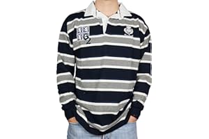 I LUV LTD Scottish Rugby Shirt Mens Edinburgh 62 High Design Grey and Navy
