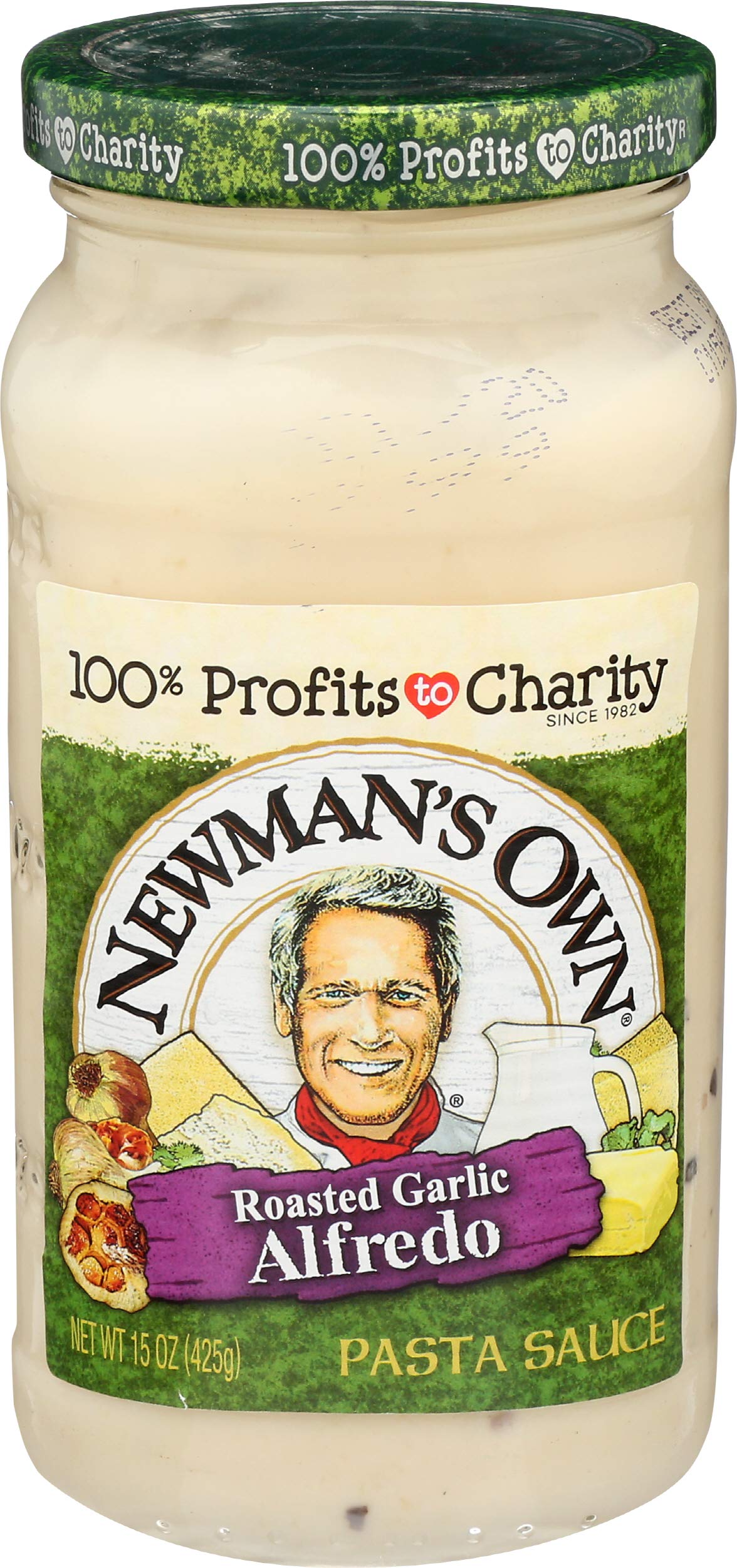 NEWMAN'S OWN Roasted Garlic Alfredo Pasta Sauce 15 OZ (1 bottle