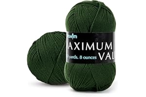 Mary Maxim Maximum Value Acrylic Yarn for Crocheting and Knitting, Soft Worsted Weight Yarn 4, Ideal for Blankets, Sweaters, 