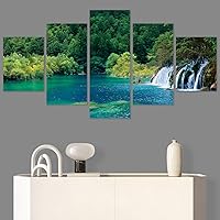 SIGNWIN 5 Panel Canvas Wall Art Modern Art Expressive Farmhouse/Country Landscape Mountain Top Multicolor Photography for Home Decorations Ready to Hang - 60