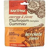 Mushroom Energy&Focus Sugar Free Gummies - Mushroom Supplement with Reishi, Cordyceps, Lion’s Mane, and Ginseng for Natural Energyand Mental Clarity - Natural Horchata Flavor, Gluten-Free, 60 Gummies
