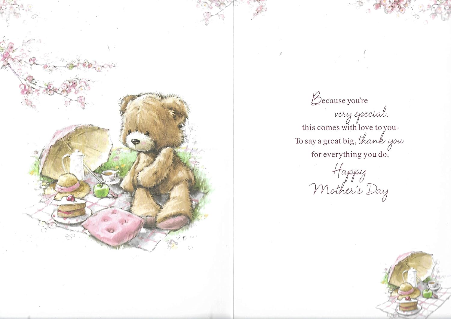 Mother's Day Card 15 x 23 Cm With Love Mum Have a Beautiful Day Cute Teddy - Image 3