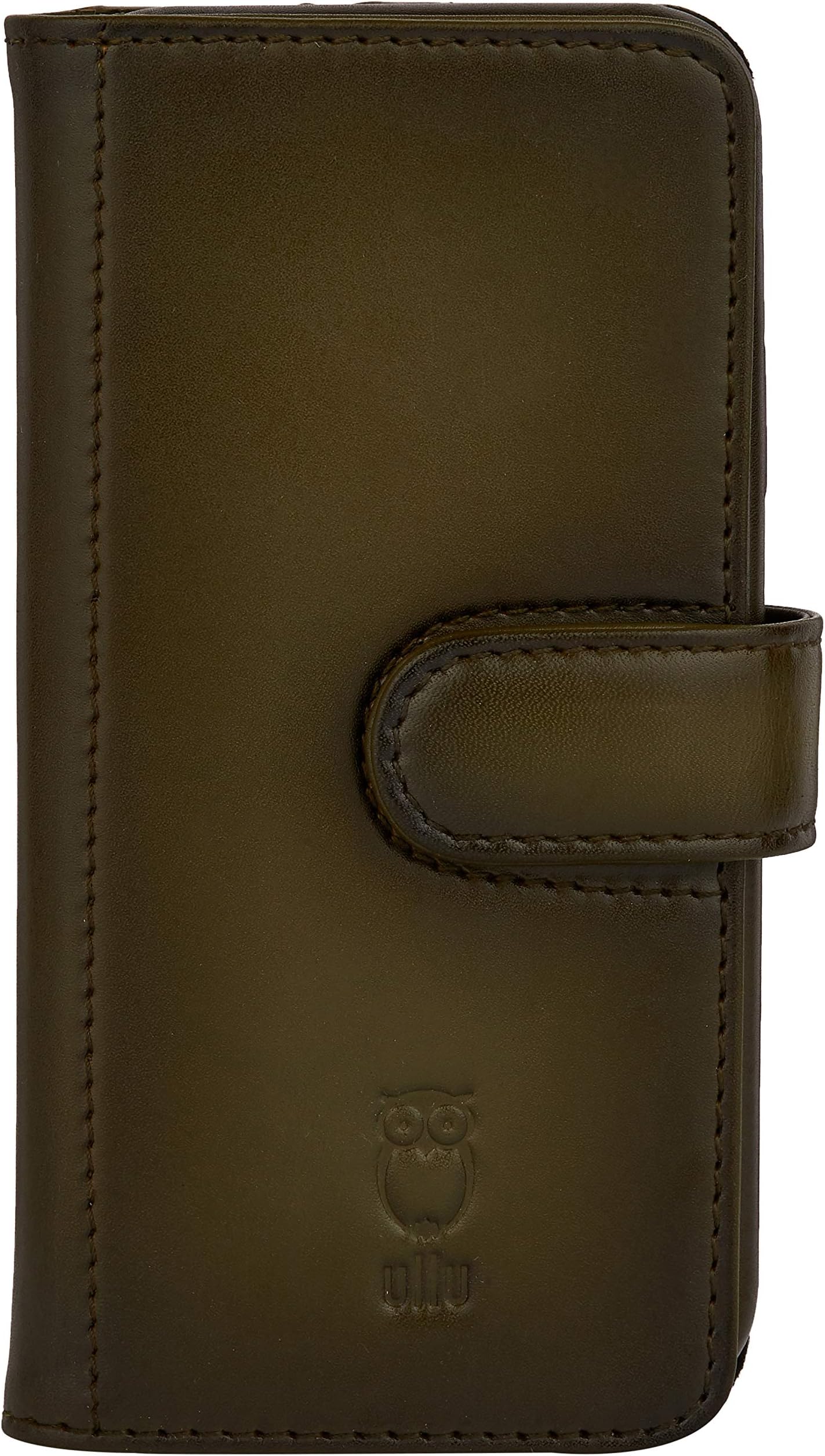 ullu UPBXVT97 Premium Leather Piggyback/Folio Case for iPhone X/Xs-Green, Olive