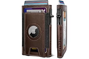 miyozi Airtag Wallet for Men, Slim Pop Up Credit Card Holder RFID Blocking Mens Minimalist wallet for 7-9 Cards ID Window, with Gift Box