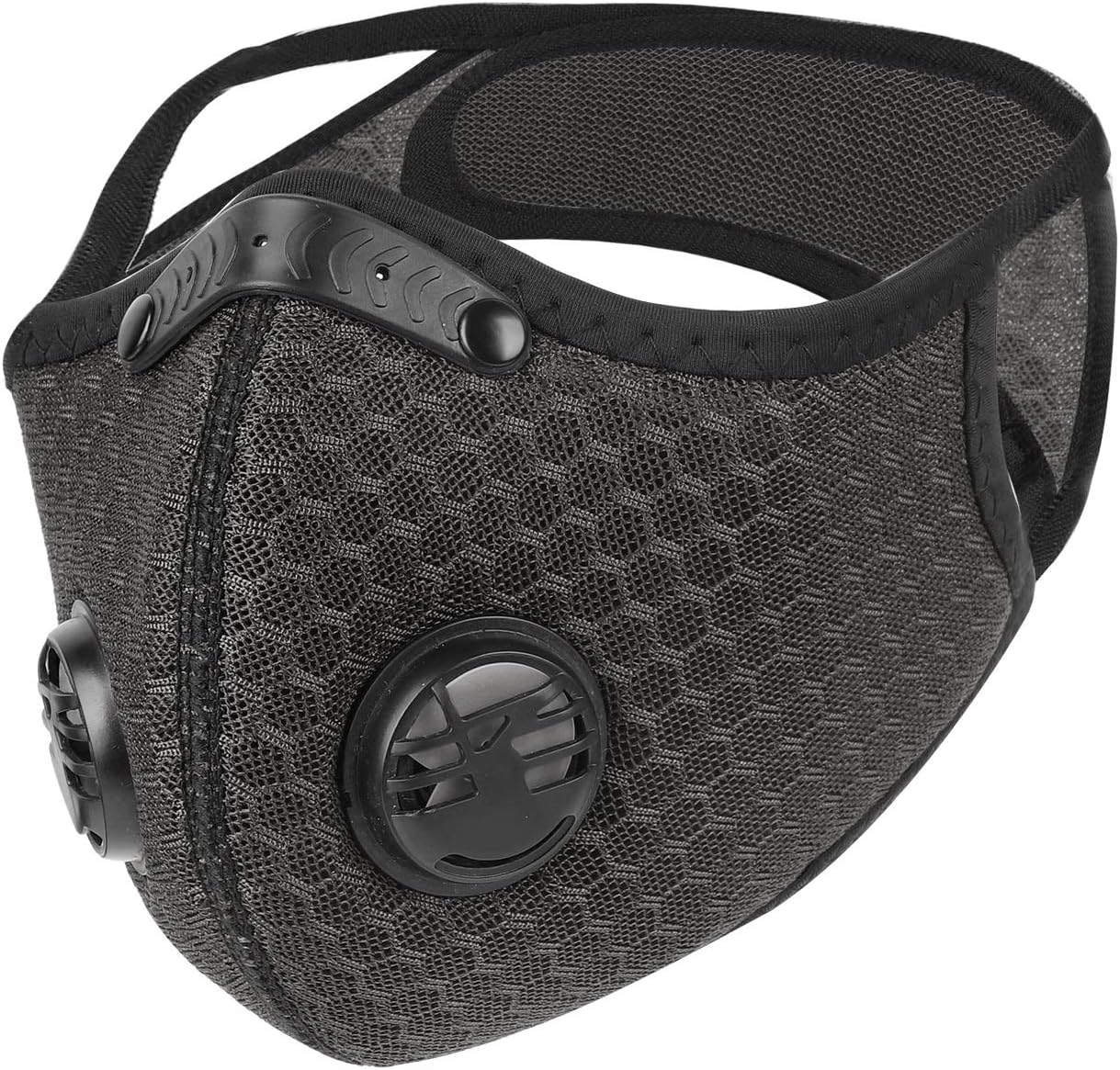 Dust Mask with N99 Filter, Breathing Mouth Face Mask Activated Carbon Respirator, Anti Dust Pollen Allergy PM2.5 Sports Mask Respirator, Replaceable Filter Washable Reusable