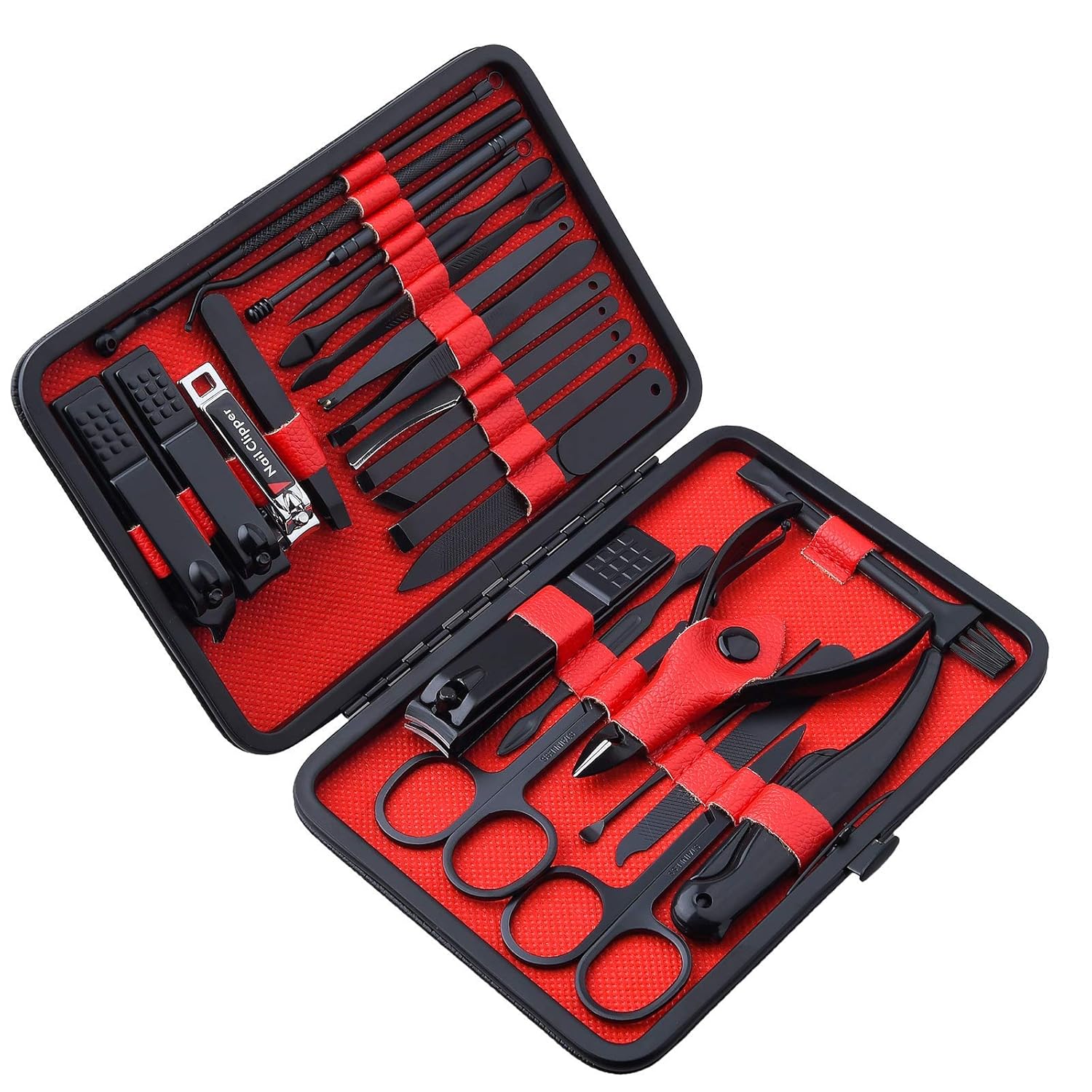 26 PCS Nail Clippers, ONLYWEE Premium Manicure Set for Women & Men, Stainless Steel Facial, Hand, Foot Nail Care Tools, Professional Grooming Gift Pedicure Kit with Luxurious Portable Travel Case : Beauty