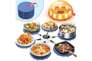 SUMLGT Upgrade Food Warming Mat,6-in-1 Silicone Warming Mat for Food-Fast Heating Electric Warming Tray with 3 Timer & Temp Settings,Portable Food Warmer for Parties Buffet,Raised Feet Protects Table (Blue)