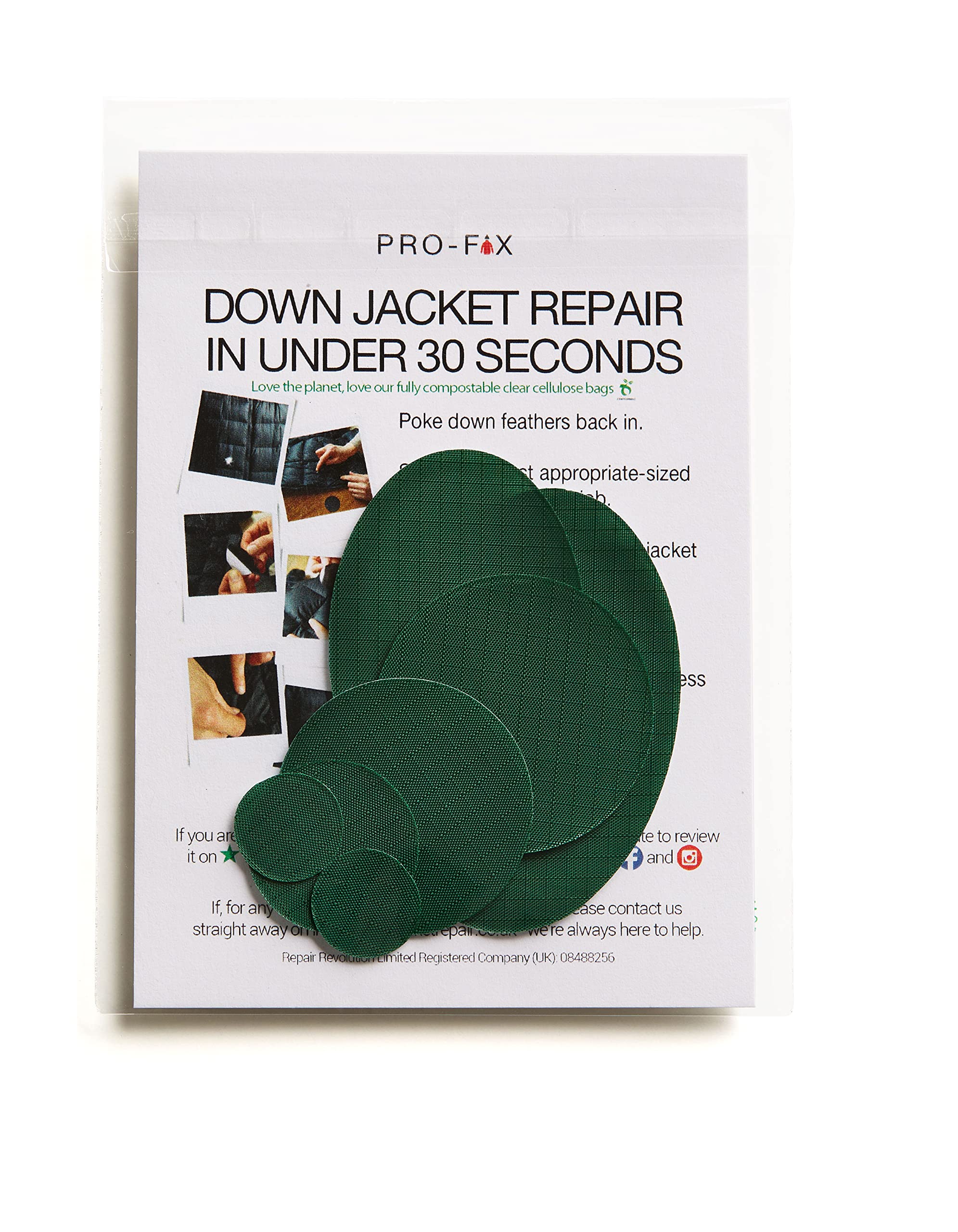 Photo 1 of Self-Adhesive Waterproof Repair Patch Kit - 30-Second Fix for Down Jackets, Tents, Sleeping Bags, Backpacks, Outdoor and Camping Gear - Pre-Cut Nylon, Multiple Colors (Bottle Green)