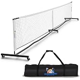 Deluxe Heavy Duty Pickleball Net with Wheels &ndash; Regulation Size Portable Net System with Lockable Wheels &amp; Wheeled Carry Case | Tournament-Ready, Fast Setup | Backyard, Driveway, Gym &amp; Court Use