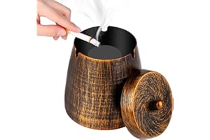 Outdoor Ashtrays for Patio with Lid, Ash Tray Sets for Cigarettes Stainless Steel Ashtray with Lid for Outside, Ashtray Odorl