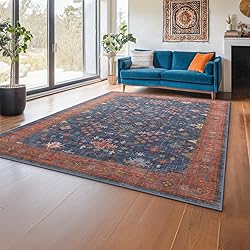 Boho Living Room Rug - 5x7 Washable Small Office