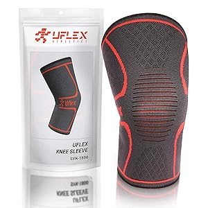 UFlex Athletics Knee Compression Sleeve Support for Running, Jogging, Sports - Brace for Joint Pain Relief, Arthritis and Injury Recovery - Single Wrap