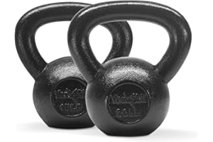 Yes4All Kettlebell Sets, 5 - 10 - 15 - 20 - 25 - 30 LB Cast Iron Strength Training Kettlebells, Wide Handles & Flat Bottom, Multi-Level from Beginners to Pros for Strength Training & Home Gym