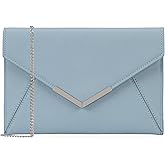 Dexmay Women Envelope Clutch Handbag Medium Saffiano Leather Foldover Clutch Purse