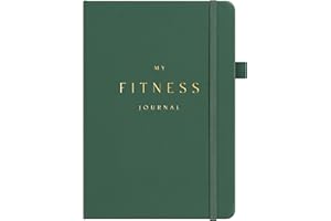 &AND PER SE ⩓ Per Se Fitness Workout Journal for Men & Women, Workout Log Book Planner with Daily Diet, Gym Exercise & Training Trackers - Undated, A5 Size, Leather Hardcover (Forest Green)