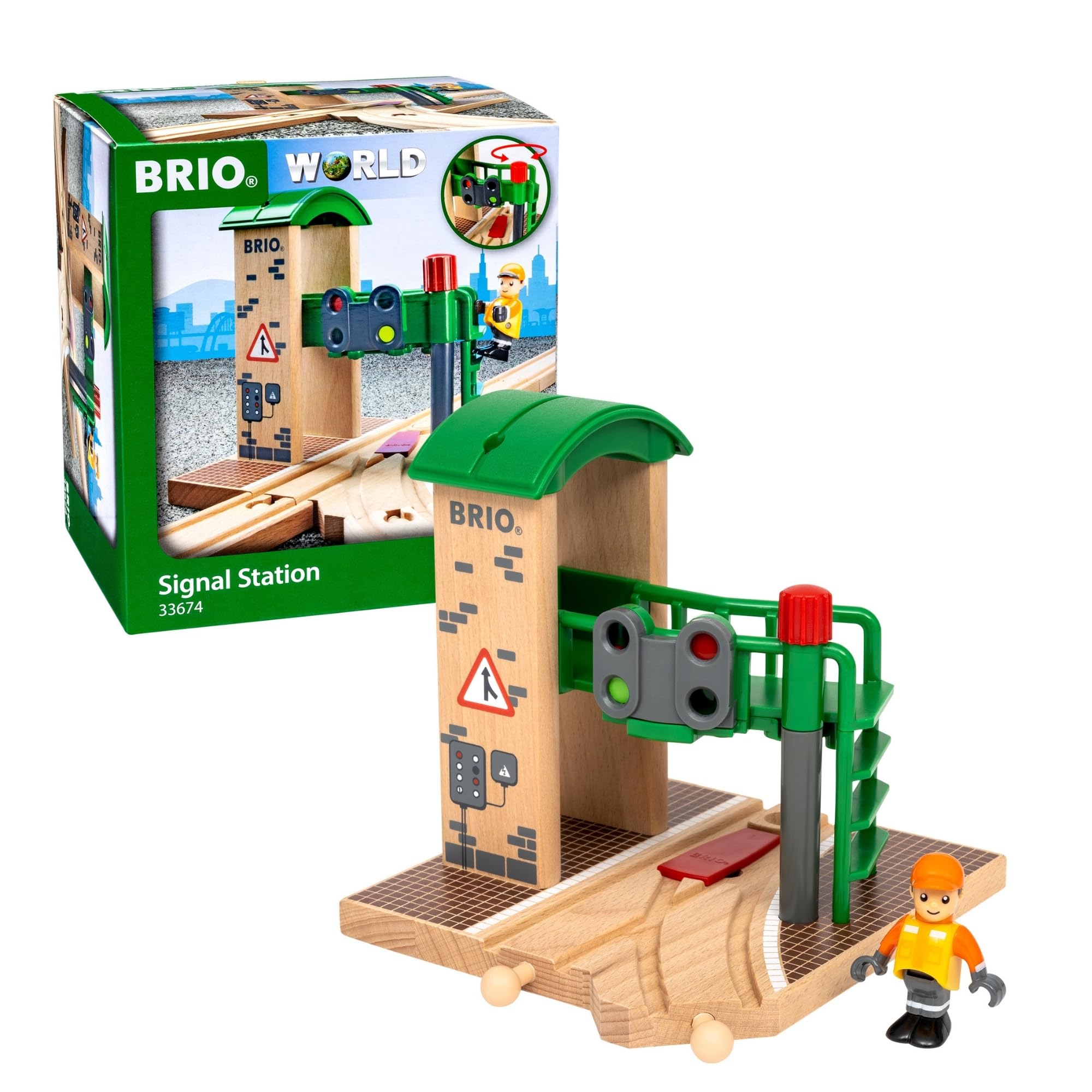 BRIO World Train Signal Station – Wooden Railway Accessory for Kids Age 3 Years and Up, Signal Box Add-On, Compatible with BRIO Railway Sets, Preschool Learning Toy, Gift for Boys & Girls