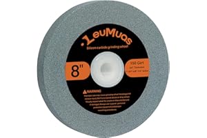 LeuMuas Aluminum Oxide Grinding Wheel 150 Grit, 8" x 1" with 1" 3/4" 5/8" 1/2" Arbor, Green Silicon Carbide Abrasive