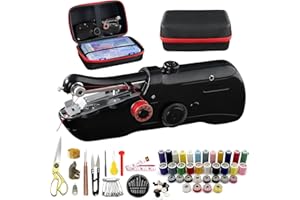 ZASIDLER Handheld Sewing Machine with Black Storage Case and 109-Piece Sewing Kit, Mini Portable Cordless Hand Sewing Machine, Ideal for Adults & Beginners, Complete Set of Quick Home Clothing Repair Tools