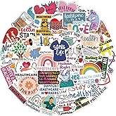50 Pcs Health Care Stickers Doctor Nurse Sticker Medical Science Equipment Waterproof PVC Decal Human Body Anatomy Graffiti Decals for Water Bottles, Laptops, Phones (Health Care)