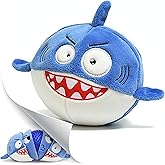Dog Toy for Aggressive Chewers, Tough Squeaky Chew Ball, Large Breeds Gift | Super Strong, Durable Soft Plush Shark, No Stuffing Inside; Interactive for Puppies, Medium &amp; Big Pets in a Birthday Gift Box