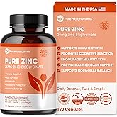 Pure Zinc Supplement 25mg - TRAACS Bisglycinate Chelate - 120 Capsules for Immune Support, Skin Health & Energy - for Men & Women