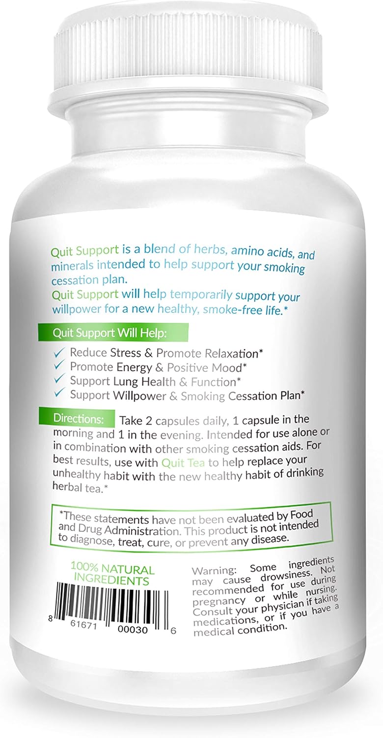 Quit Support Natural Stop Smoking Support 60 Capsules (1 Month Supply): Health & Personal Care