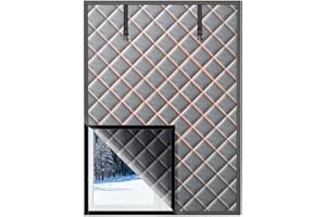 HOMEALEXA Window Insulation for Winter, 47″×63″ Thermal Window Cover (Fits 44″×60″ Windows ), Dual-Sided Winterizing Curtain for Home & RV, Reusable Draft Stopper with Roll-Up Buckle