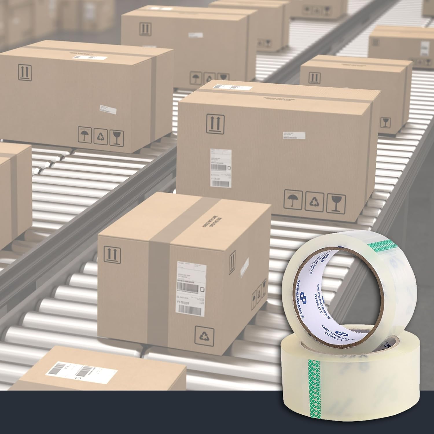 Industrial Grade Clear Packing Tape (6 Rolls) - 60 Yards per Roll - 2" Wide x 2 mil Thick, Acrylic Adhesive Heavy Duty Tape for Box Office Moving Packaging Shipping : Office Products
